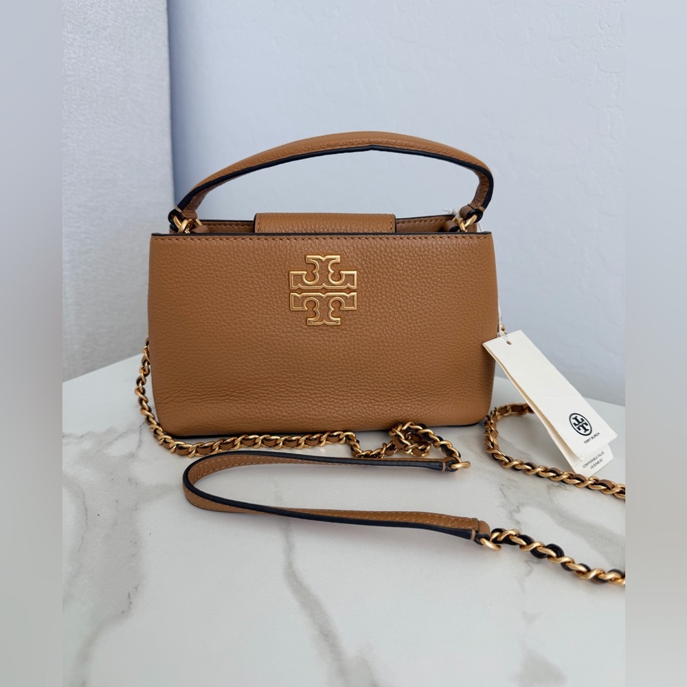 Tory Burch Britten Pebbled Leather Micro Satchel